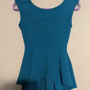 Greenish long stretchy top.